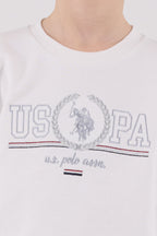 U.S. Polo Assn. Erkek Çocuk Bisiklet Yaka Pigment Baskılı Kışlık Regular Fit Beyaz Eşofman Takımı US2232-C-V1