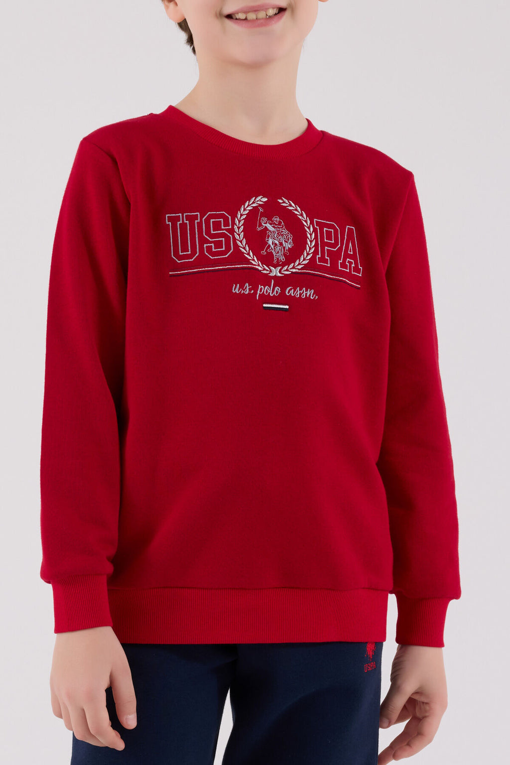 U.S. Polo Assn. Erkek Çocuk Bisiklet Yaka Pigment Baskılı Kışlık Regular Fit Kırmızı Eşofman Takımı US2232-C-V3