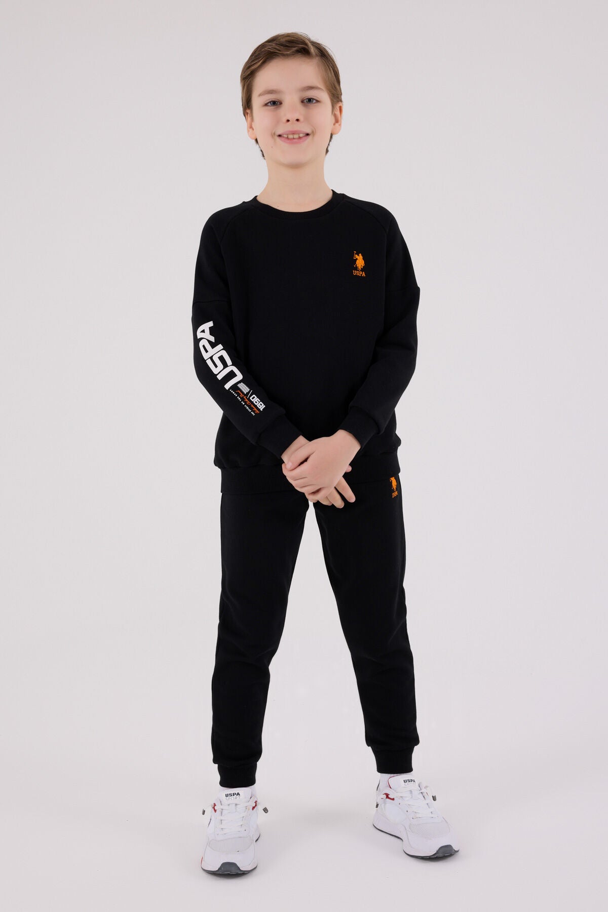 U.S. Polo Assn. Erkek Çocuk Kışlık Regular Fit Siyah Eşofman Takımı US2221-C-V2