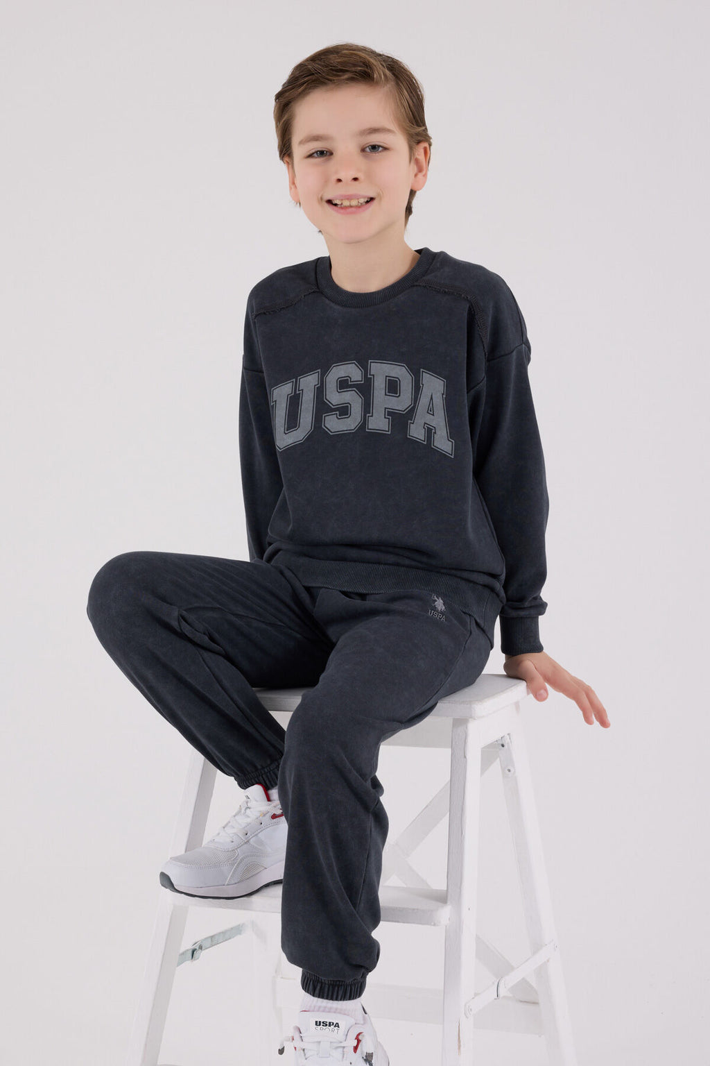 U.S. Polo Assn. Erkek Çocuk Kışlık Regular Fit Gri Eşofman Takımı US2229-C-V3