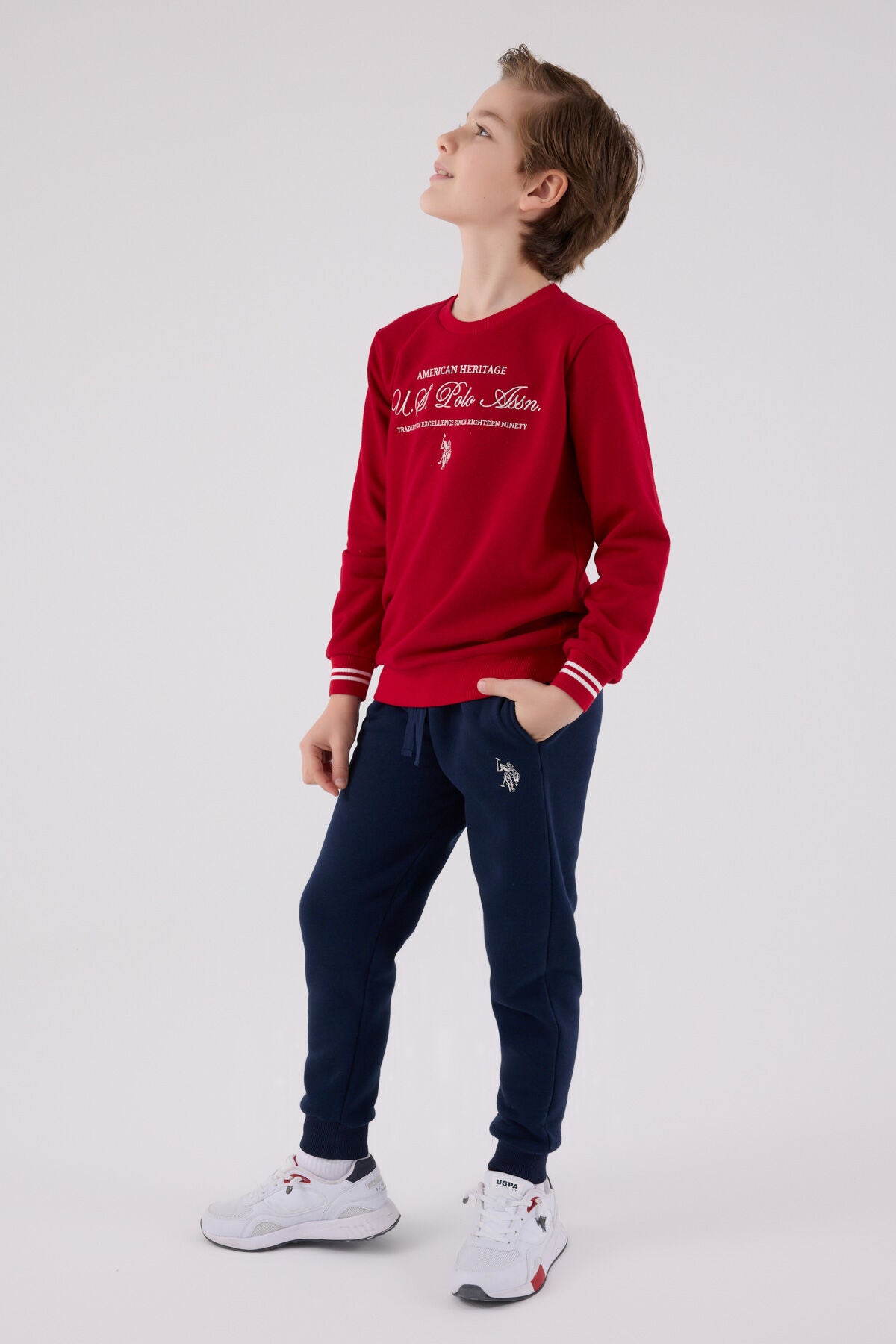U.S. Polo Assn. Erkek Çocuk Kışlık Regular Fit Kırmızı Eşofman Takımı US2225-C-V3