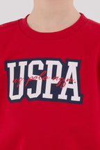 U.S. Polo Assn. Erkek Çocuk Bisiklet Yaka Pigment Baskılı Kışlık Regular Fit Kırmızı Eşofman Takımı US2213-C-V1