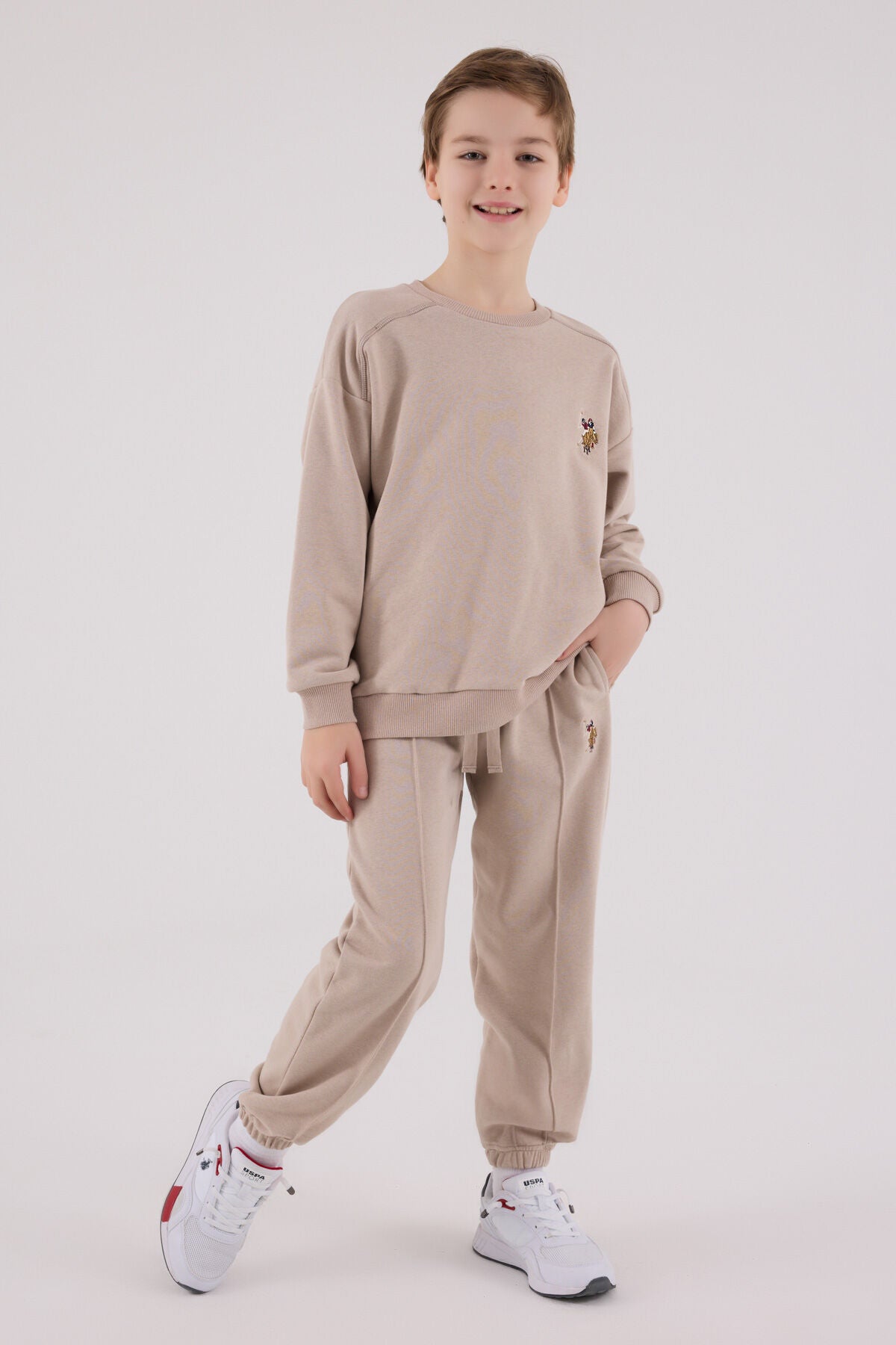 U.S. Polo Assn. Erkek Çocuk Kışlık Regular Fit Kahverengi Eşofman Takımı US2228-C-V1 Ürün ana görseli