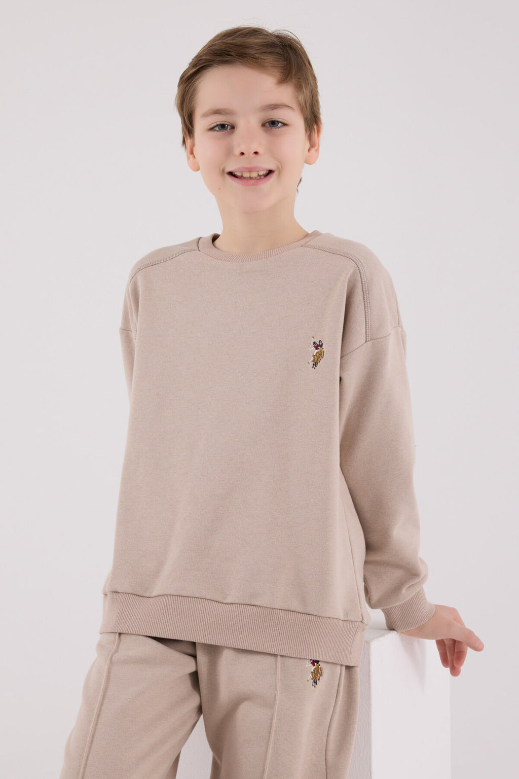 U.S. Polo Assn. Erkek Çocuk Kışlık Regular Fit Kahverengi Eşofman Takımı US2228-C-V1