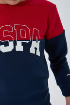 U.S. Polo Assn. Erkek Çocuk Bisiklet Yaka Empirme Baskılı Kışlık Regular Fit Lacivert Eşofman Takımı US1139-C-V3