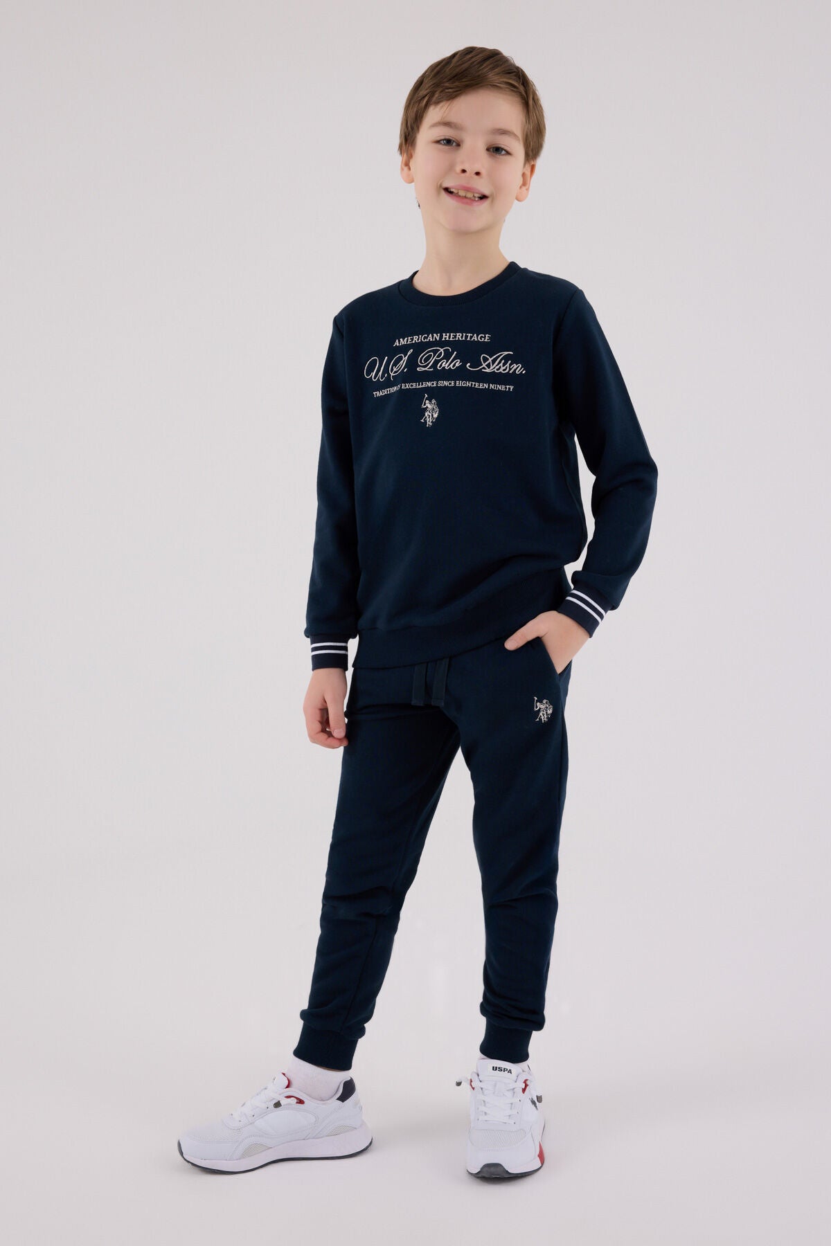 U.S. Polo Assn. Erkek Çocuk Kışlık Regular Fit Lacivert Eşofman Takımı US2225-C-V1