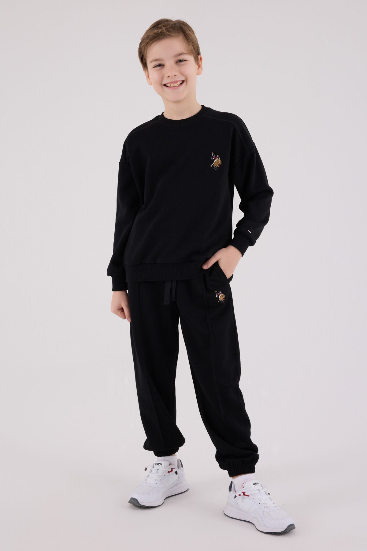 U.S. Polo Assn. Erkek Çocuk Kışlık Regular Fit Siyah Eşofman Takımı US2228-C-V5