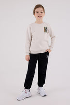 U.S. Polo Assn. Erkek Çocuk Bisiklet Yaka Pigment Baskılı Kışlık Regular Fit Gri Eşofman Takımı US2216-C-V2