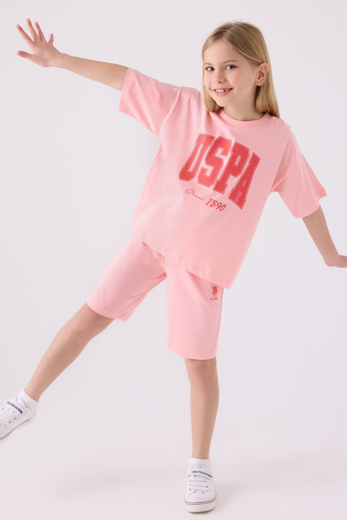 U.s. Polo Assn Kız Çocuk Coral Bermuda Takım