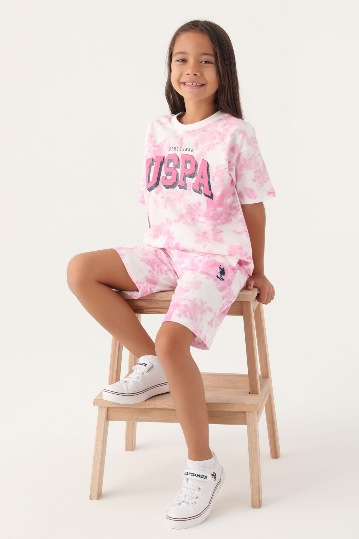 U.s. Polo Assn Lisanslı Batik Mor Kız Çocuk Bermuda Takım