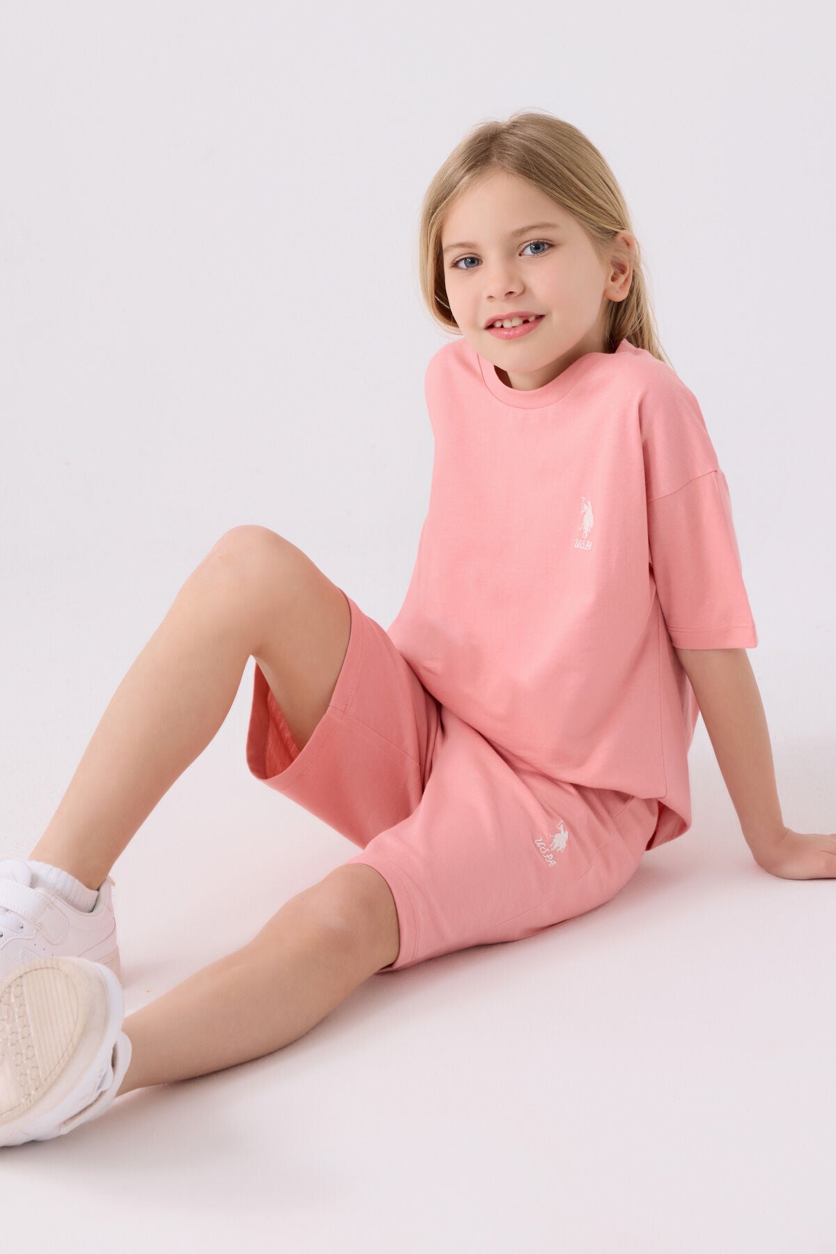 Kız Çocuk Pembe Bermuda Takım