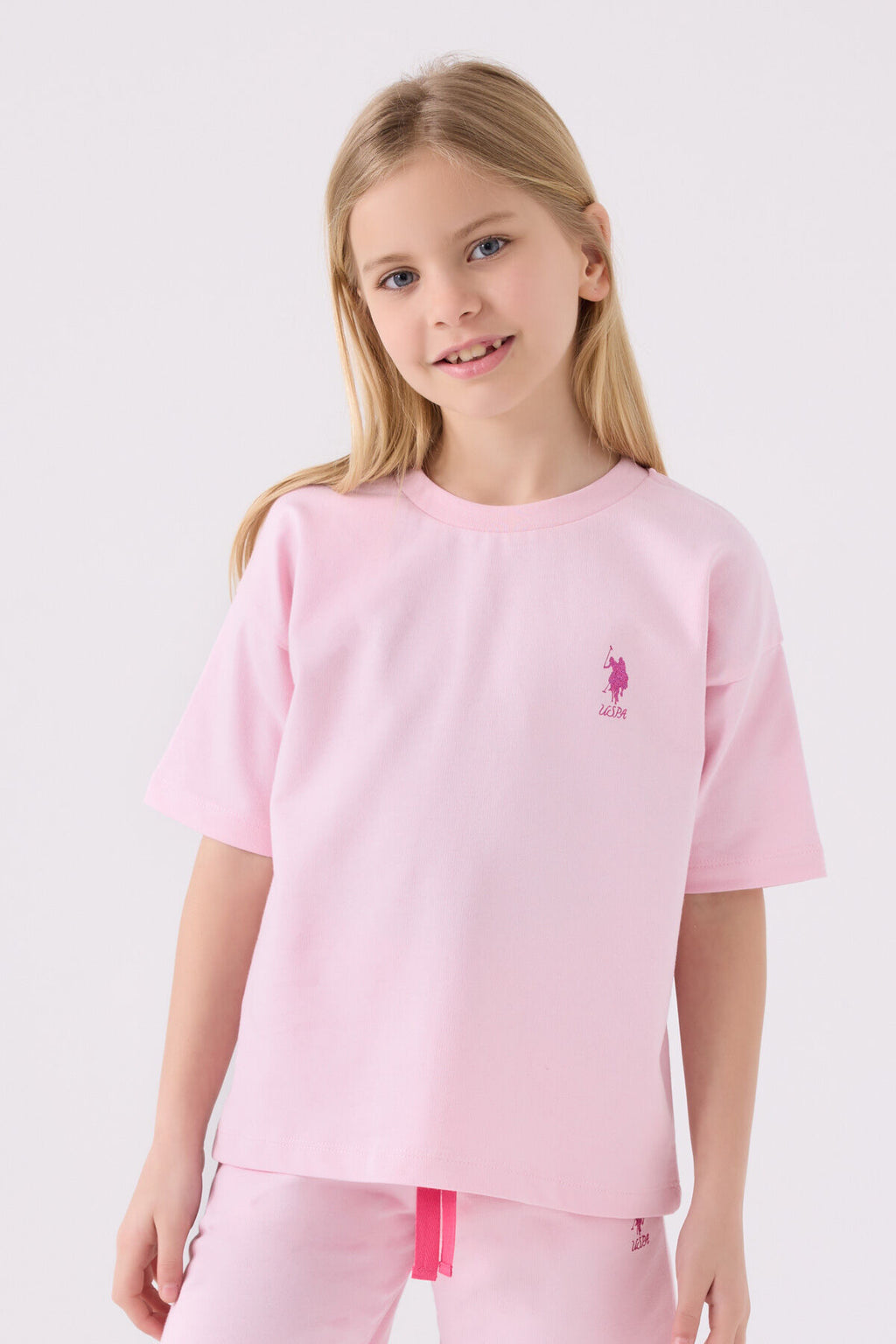 Kız Çocuk Pembe Bermuda Takım