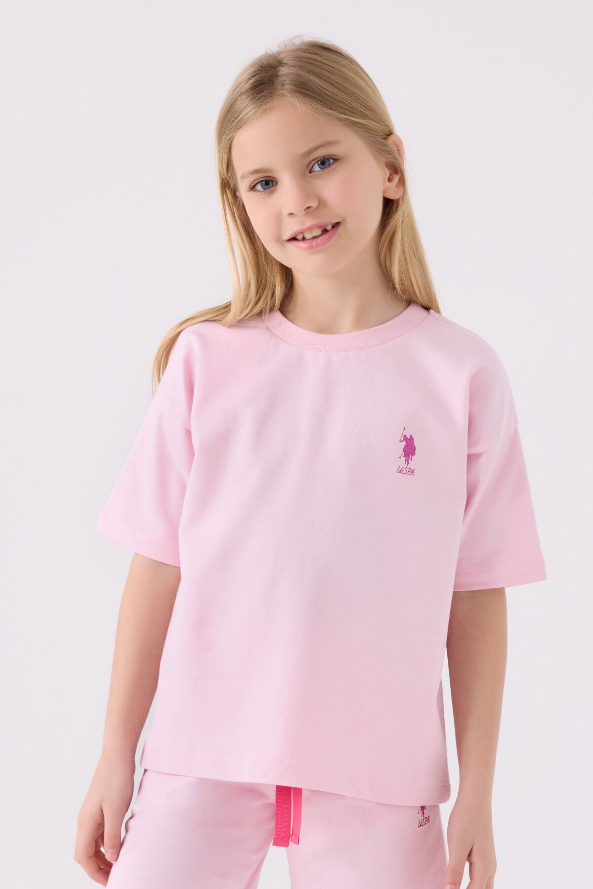 Kız Çocuk Pembe Bermuda Takım