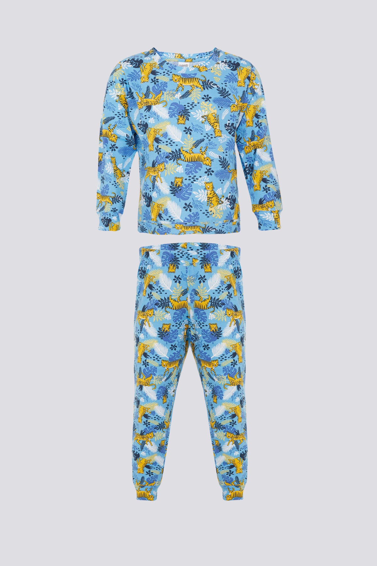 Kız Çocuk Mavi Uzun Kol Pijama Takım