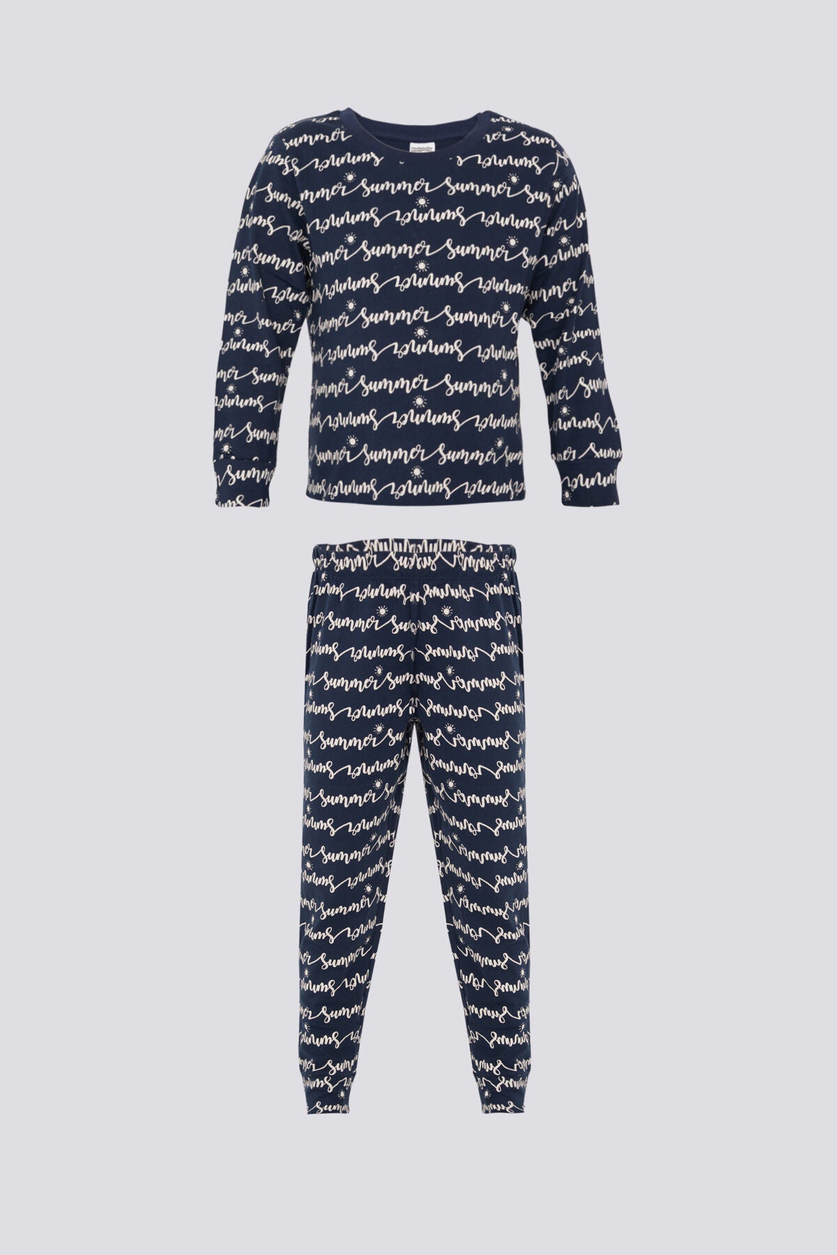 Kız Çocuk Lacivert Uzun Kol Pijama Takım Ürün ana görseli