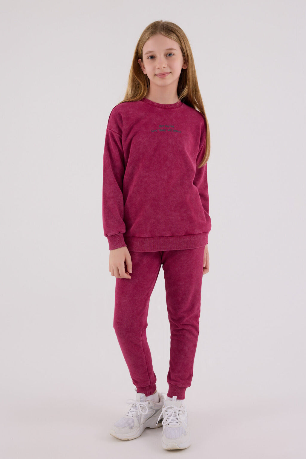 Rolypoly Kız Çocuk Kışlık Regular Fit Bordo Eşofman Takımı RP3693-C-V3