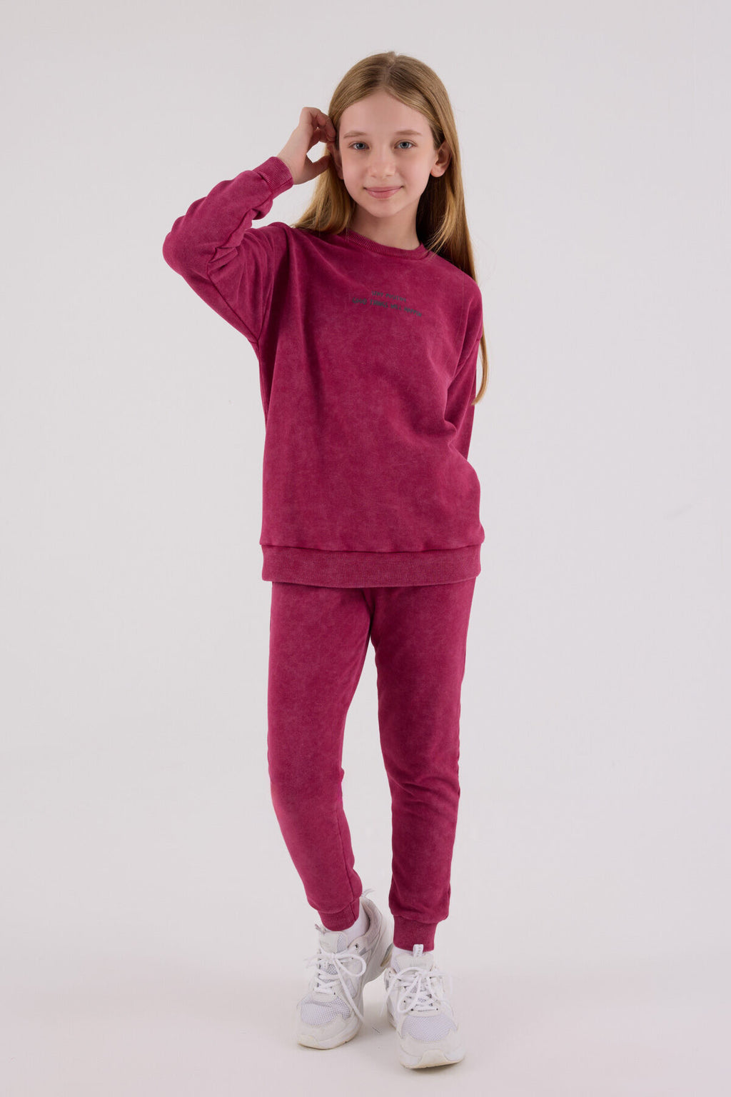 Rolypoly Kız Çocuk Kışlık Regular Fit Bordo Eşofman Takımı RP3693-C-V3