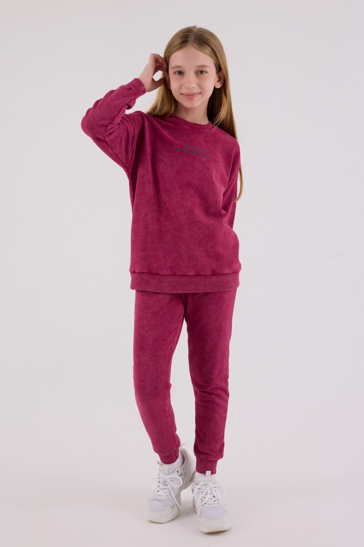 Rolypoly Kız Çocuk Kışlık Regular Fit Bordo Eşofman Takımı RP3693-C-V3
