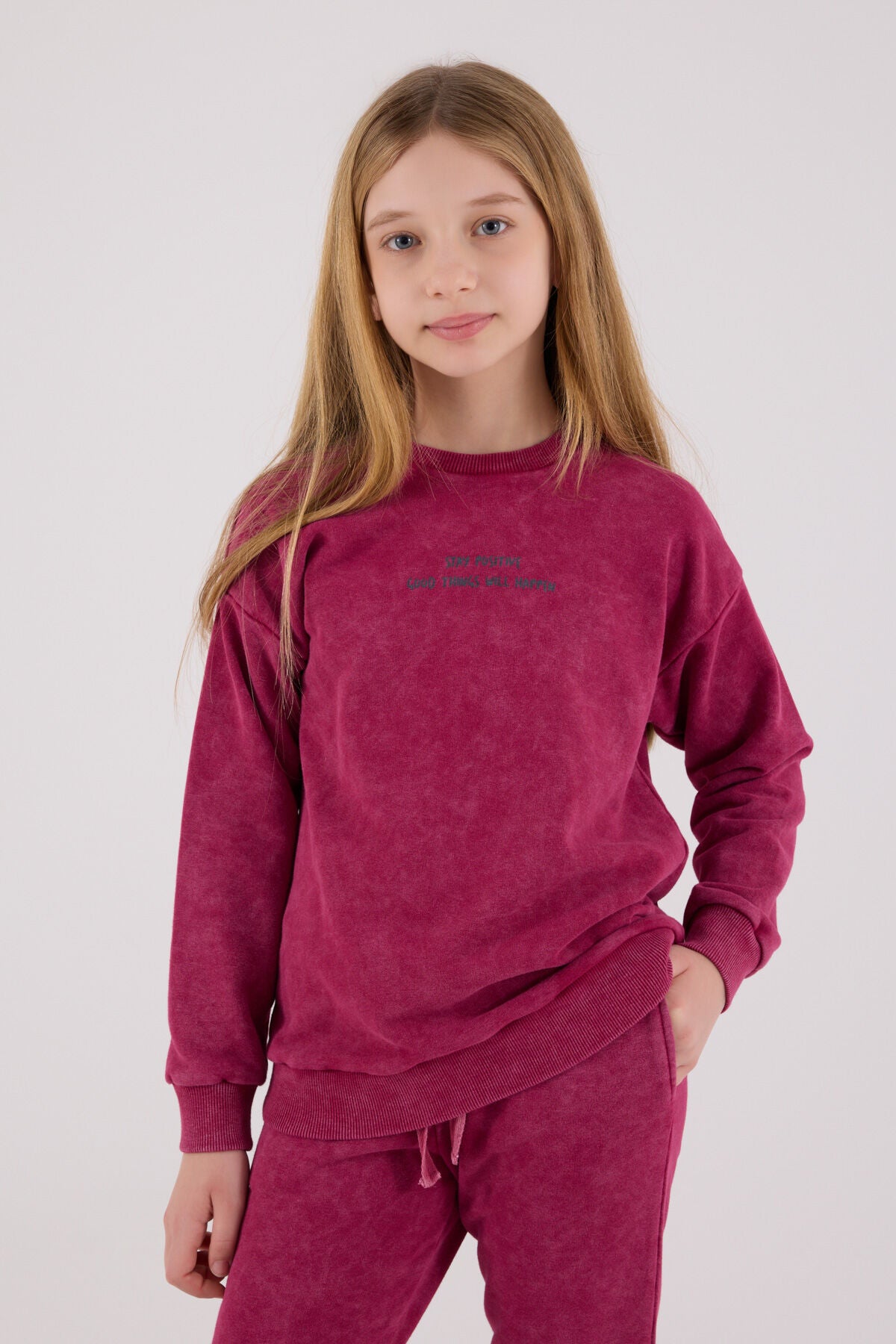 Rolypoly Kız Çocuk Kışlık Regular Fit Bordo Eşofman Takımı RP3693-C-V3