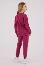 Rolypoly Kız Çocuk Kışlık Regular Fit Bordo Eşofman Takımı RP3693-C-V3