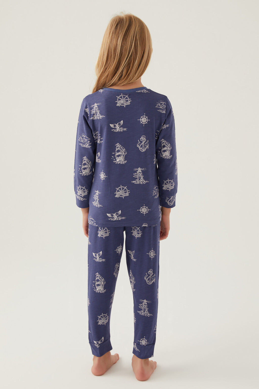Kız Çocuk Lacivert Uzun Kol Pijama Takım