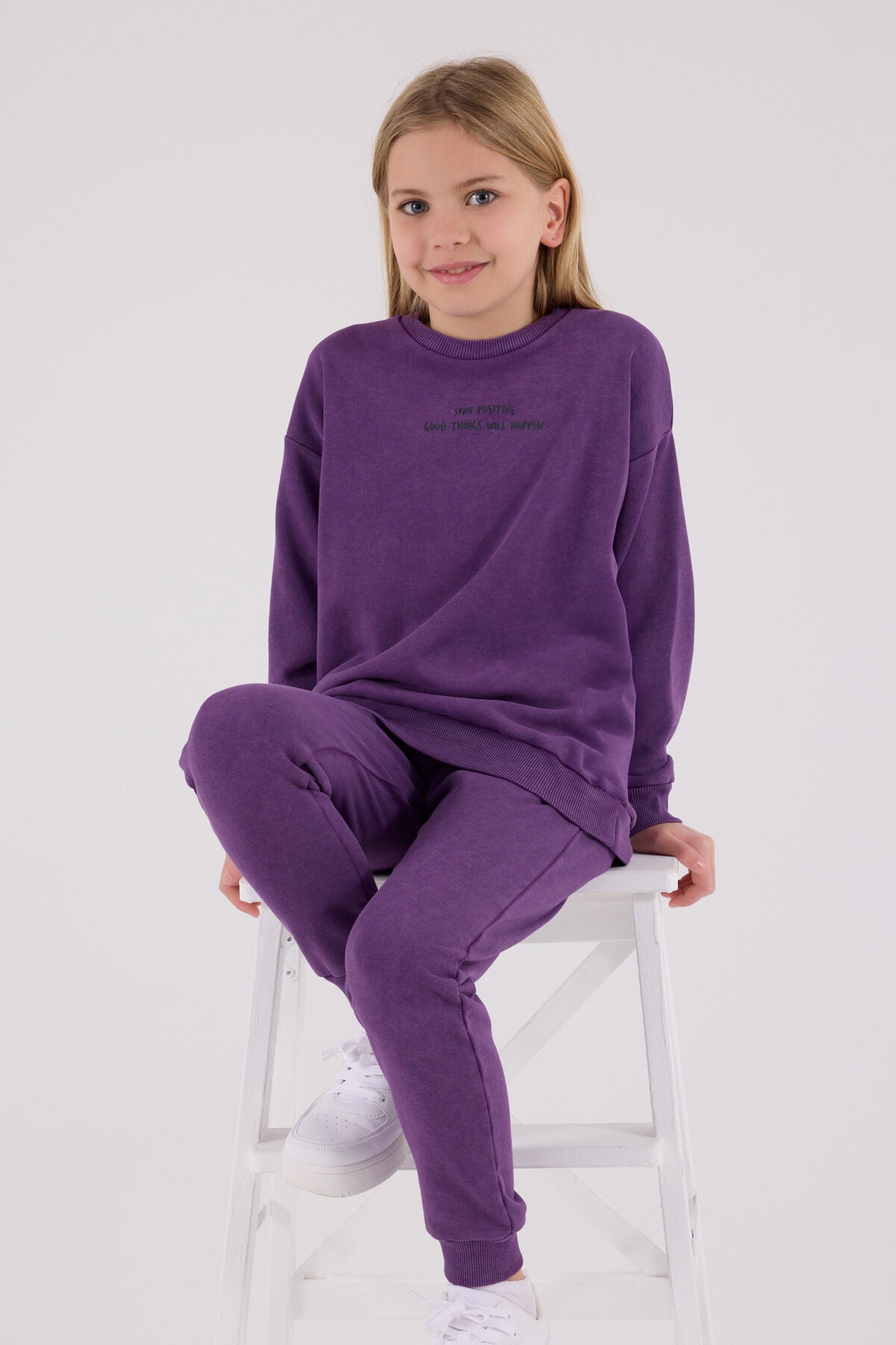 Rolypoly Kız Çocuk Kışlık Regular Fit Mor Eşofman Takımı RP3693-C-V2 Ürün ikincil görseli