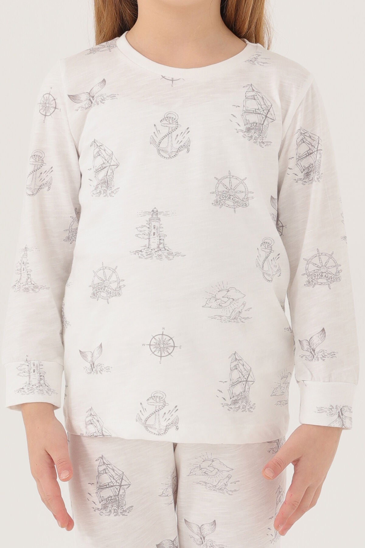Kız Çocuk Krem Pijama Takımı