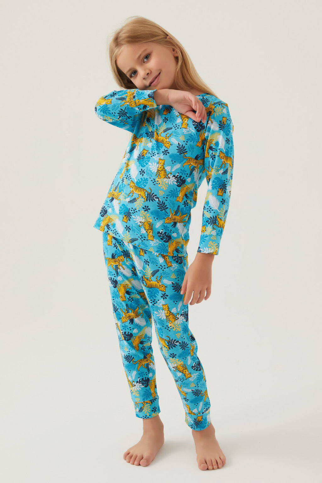 Turkuaz Kız Çocuk Pijama Takımı