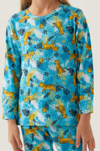 Turkuaz Kız Çocuk Pijama Takımı