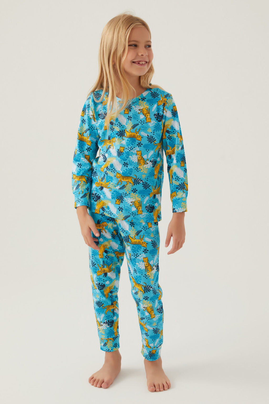 Turkuaz Kız Çocuk Pijama Takımı