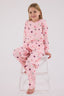 Rolypoly Kız Çocuk Bisiklet Yaka Pigment Baskılı Kışlık Regular Fit Pembe Pijama Takımı RP3701-C-V2