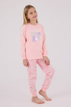 Rolypoly Kız Çocuk Kışlık Regular Fit Pembe Pijama Takımı RP3712-C-V2