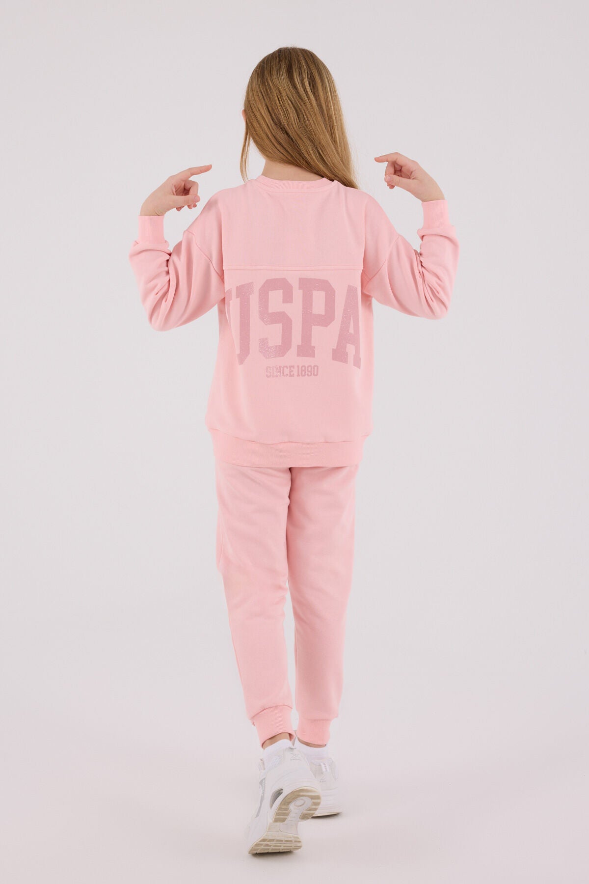 U.S. Polo Assn. Kız Çocuk Kışlık Regular Fit Pembe Eşofman Takımı US2320-C-V2