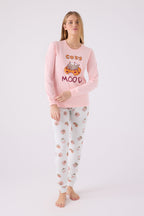Rolypoly Kadın Kışlık Regular Fit Pembe Pijama Takımı RP3467-S-V1