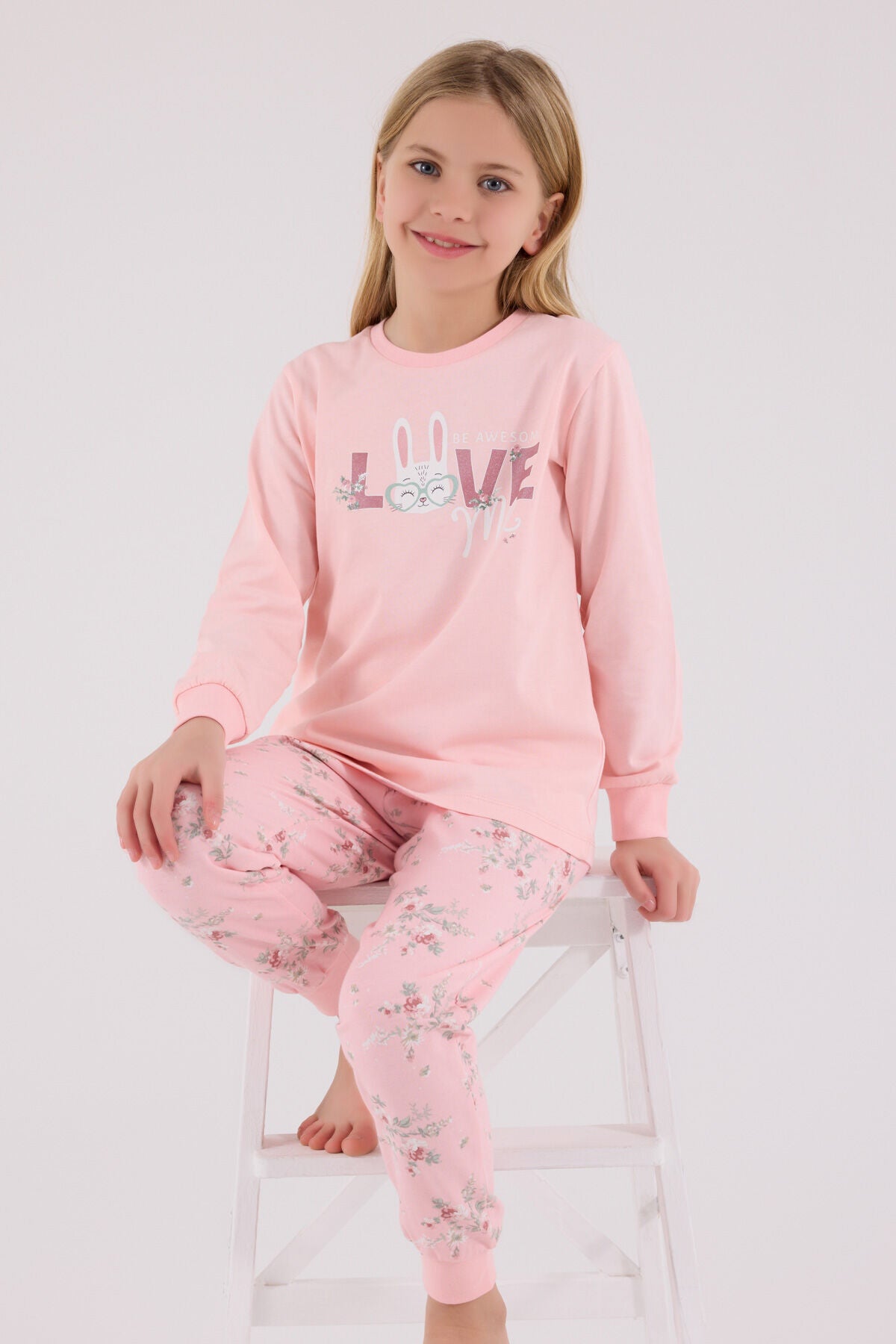 Rolypoly Kız Çocuk Pembe Pijama Takımı Ürün ana görseli