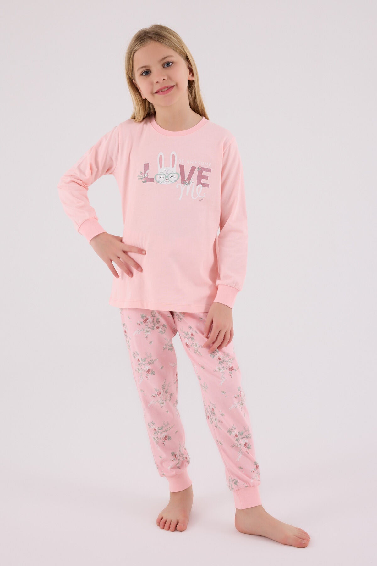Rolypoly Kız Çocuk Pembe Pijama Takımı