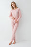 Rolypoly Kadın Bisiklet Yaka Pigment Baskılı Kışlık Regular Fit Pembe Pijama Takımı RP3703-S-V2
