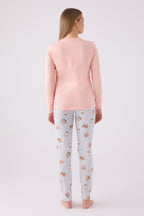 Rolypoly Kadın Kışlık Regular Fit Turuncu Pijama Takımı RP3467-S-V2