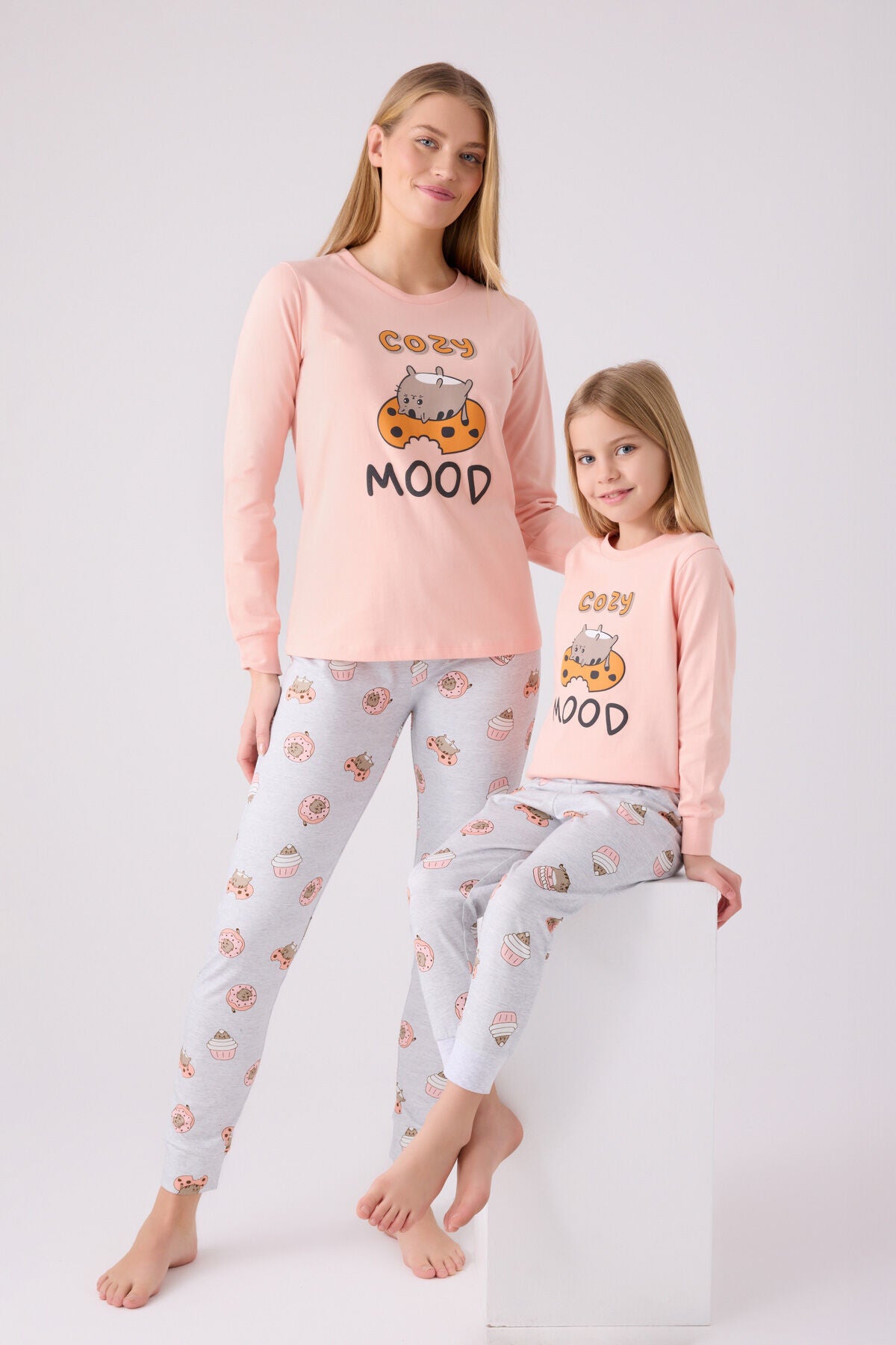 Rolypoly Kız Çocuk Kışlık Regular Fit Turuncu Pijama Takımı RP3467-C-V2 Ürün ikincil görseli