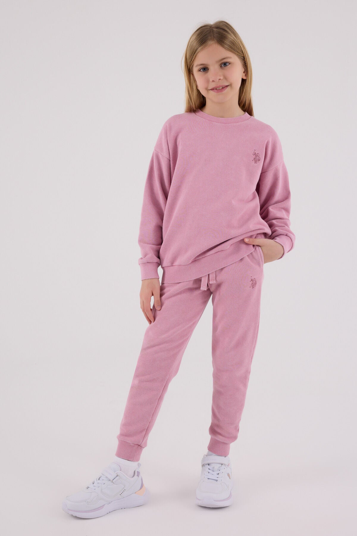 U.S. Polo Assn. Kız Çocuk Kışlık Regular Fit Pembe Eşofman Takımı US2302-C-V1 Ürün ana görseli