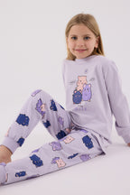 Rolypoly Kız Çocuk Kışlık Regular Fit Mor Pijama Takımı RP3705-C-V2