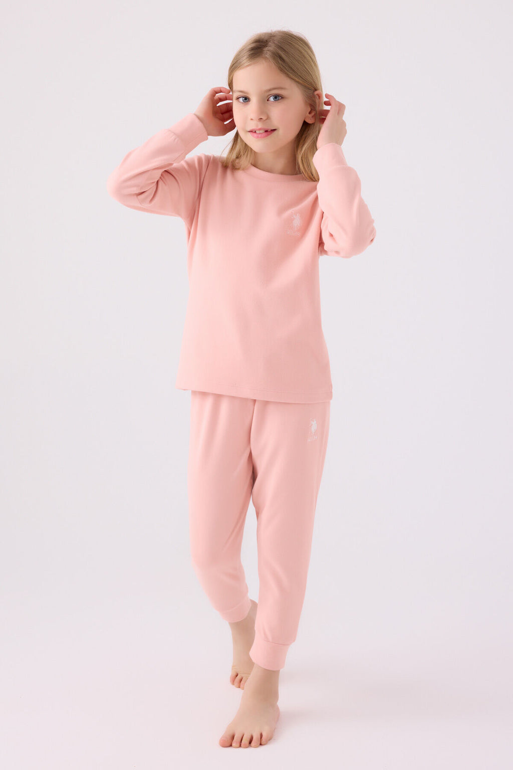 Kız Çocuk Pembe Uzun Kol Pijama Takım