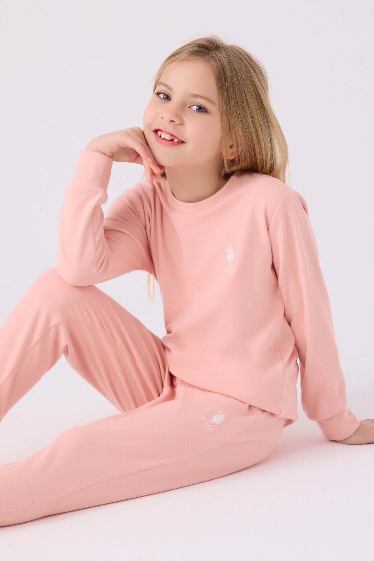 Kız Çocuk Pembe Uzun Kol Pijama Takım