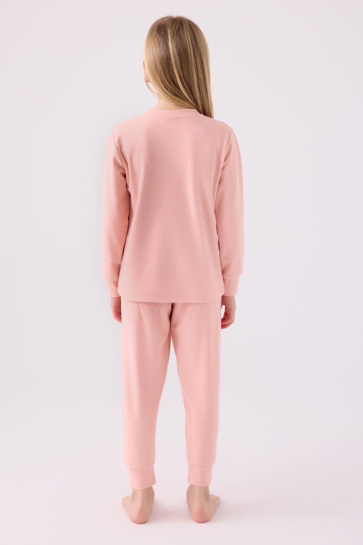 Kız Çocuk Pembe Uzun Kol Pijama Takım