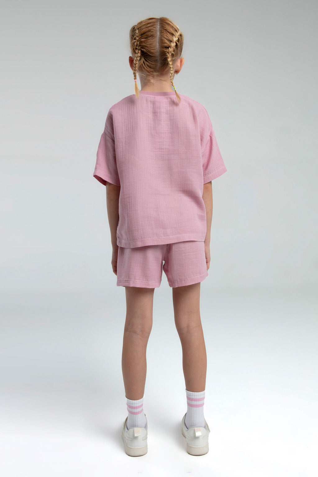 Kız Çocuk Pembe Şort Takım