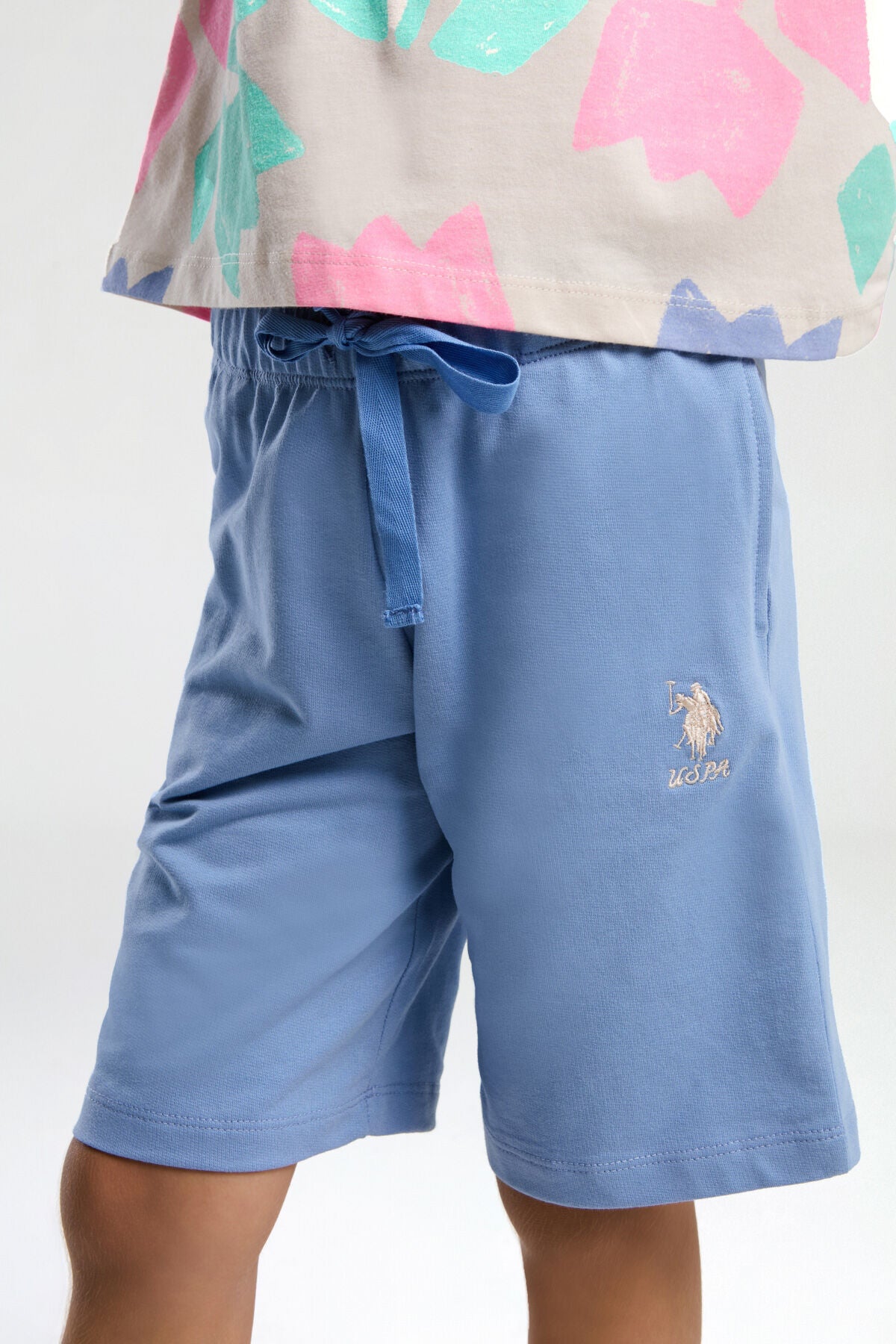 U.S. Polo Assn. Kız Çocuk Turuncu Bermuda Takım