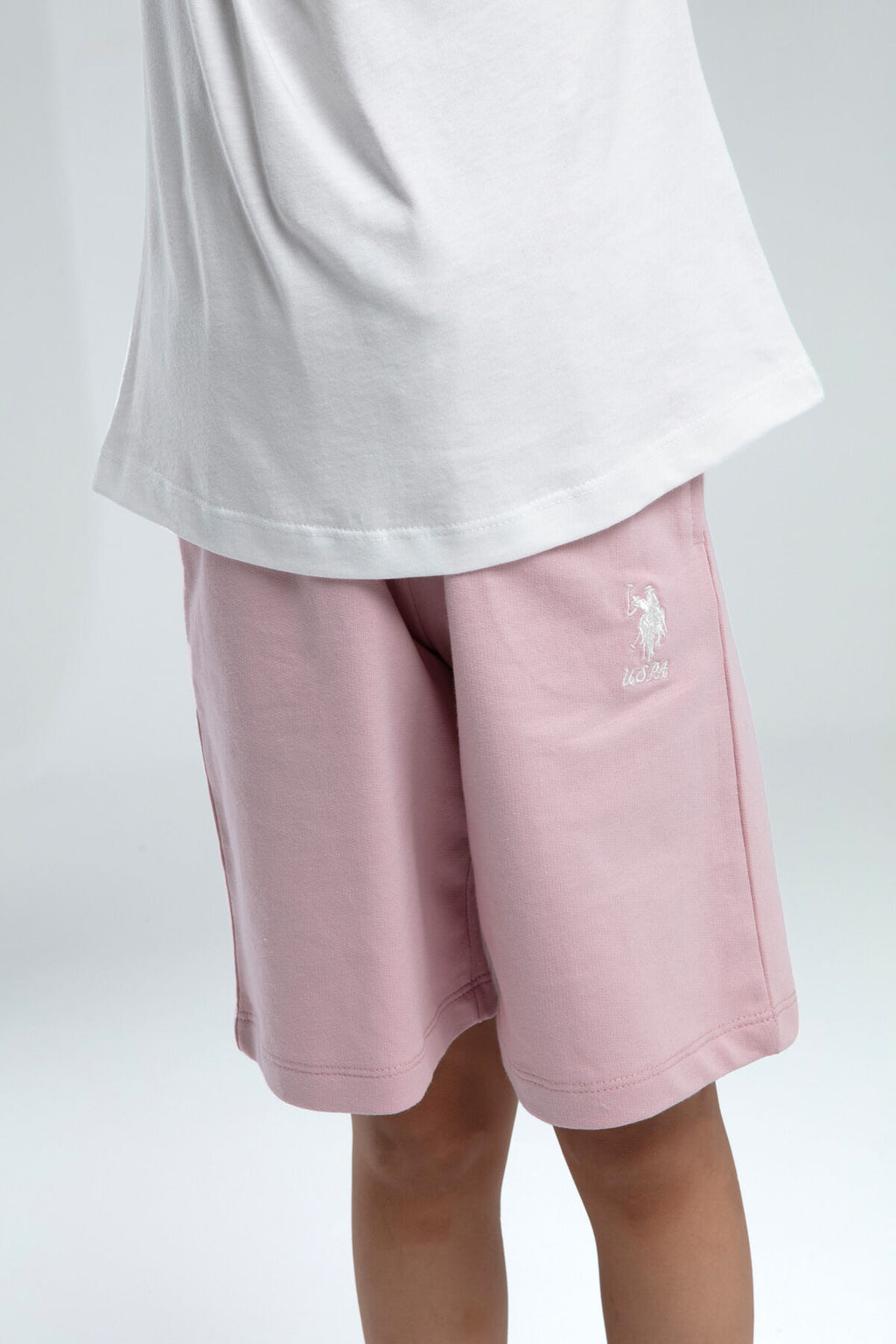 U.s. Polo Assn. Kız Çocuk Pembe Bermuda Takım