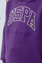 U.S. Polo Assn. Kız Çocuk Bisiklet Yaka Pigment Baskılı Kışlık Regular Fit Mor Eşofman Takımı US1205-C-V11