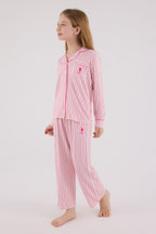 U.S. Polo Assn. Kız Çocuk Kışlık Regular Fit Bordo Pijama Takımı US2326-C-V1