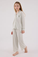 U.S. Polo Assn. Kız Çocuk Kışlık Regular Fit Yeşil Pijama Takımı US2326-C-V2